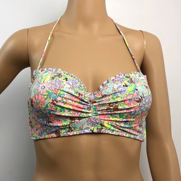 Victoria’s Secret Floral Ruched Tie Up Bikini Top - Picture 4 of 8